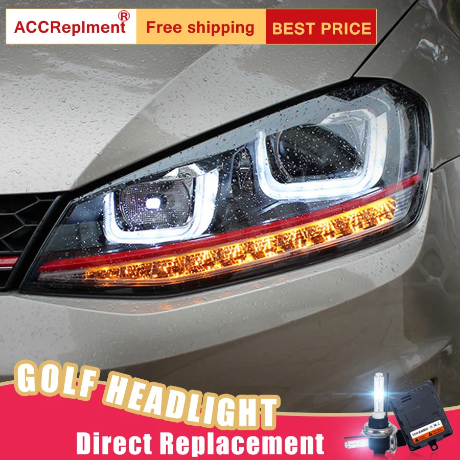 2 шт. светодиодный ные фары для VW Golf 7 2013 2014 Автомобильные ангельские глазки