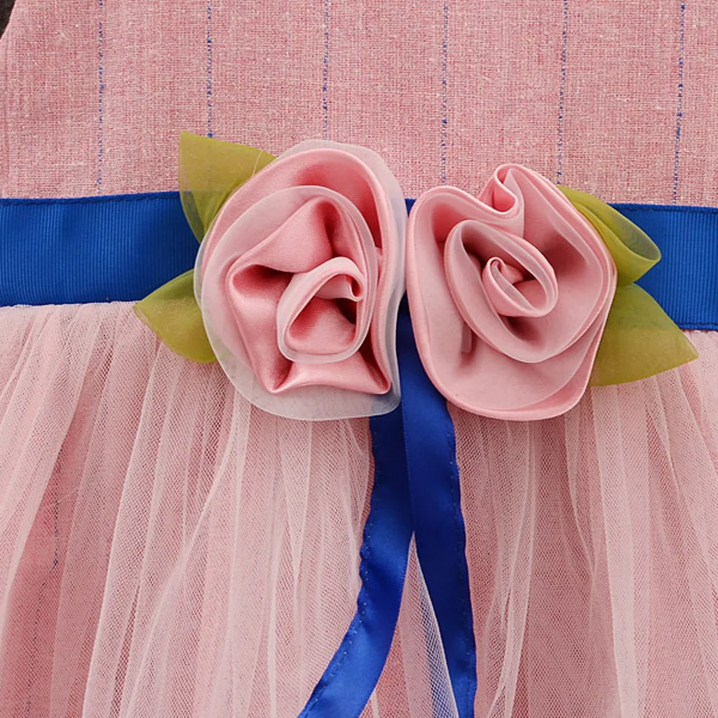 Модное платье для девочек Одежда маленьких Платье из фатина без рукавов с