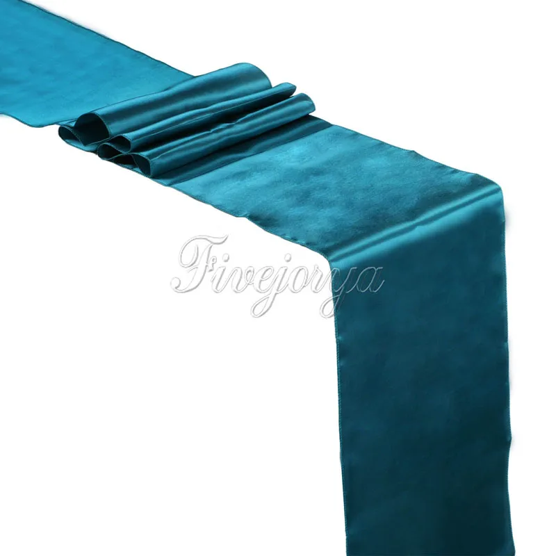 teal blue 10 шт. 30 см x 275 см атласные настольные бегуны для свадебной вечеринки украшение для банкета поставка высокое качество Новинка - Цвет: teal blue
