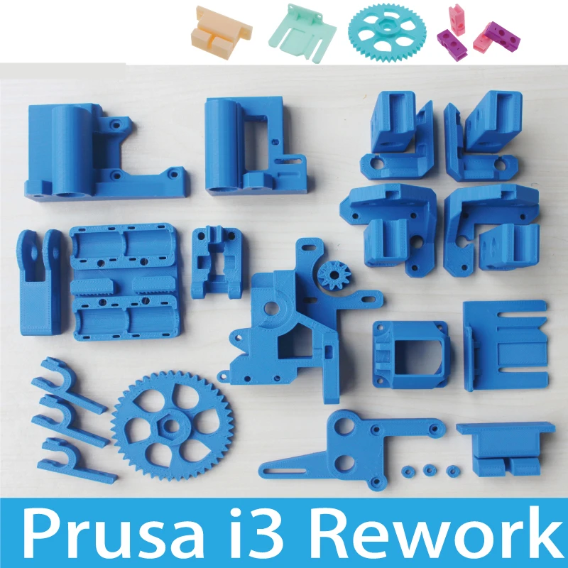 Набор пластиковых деталей Reprap Prusa i3 для 3D принтера PLA синий цвет бесплатная