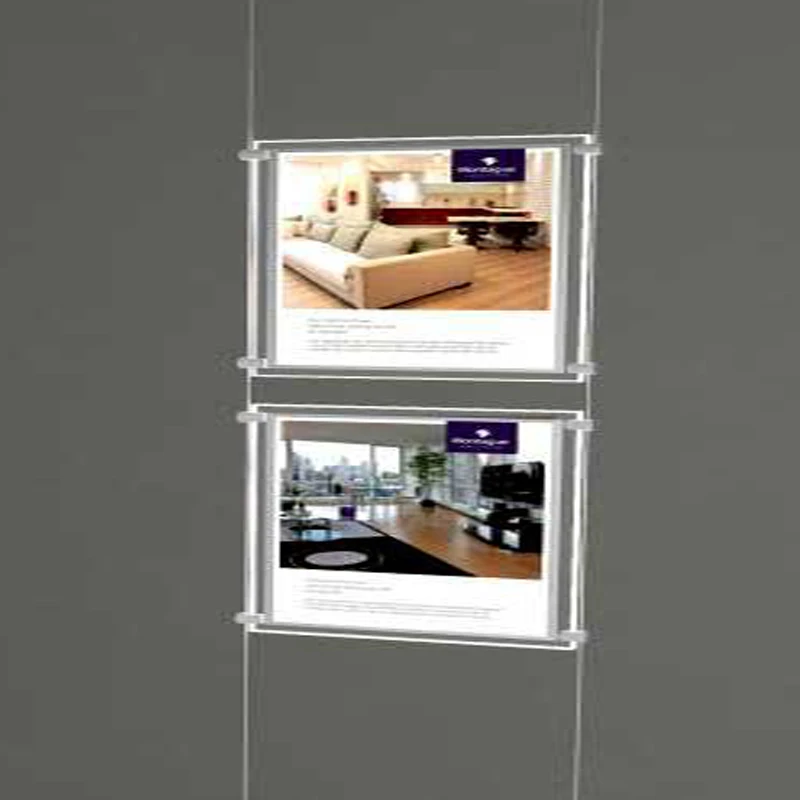 (2 Units/Column) A4 Single Sided Magnetic Front Panel Real Estate Agent LED Light Panel,LED Landscape Displays Lightbox