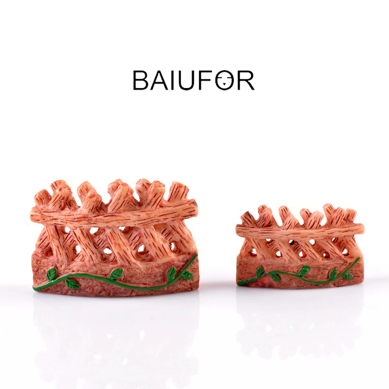 BAIUFOR Miniature &amp Figurines Pastoral Fence Fencing Mini Garden Decor DIY Terrarium Moss landscape Material Flower Pot | Дом и сад