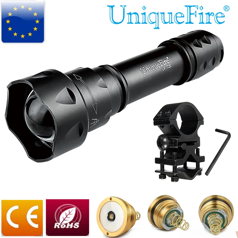 

UniqueFire UF-T20 XML LED Flashlight Flexible Light With A Scope Mount+IR940nm Led Pill