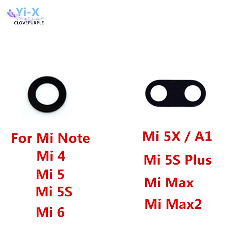 2 шт./лот объектив для камеры Xiaomi 4 5 6 note 5x a1 plus max Задняя стеклянная камера Mi