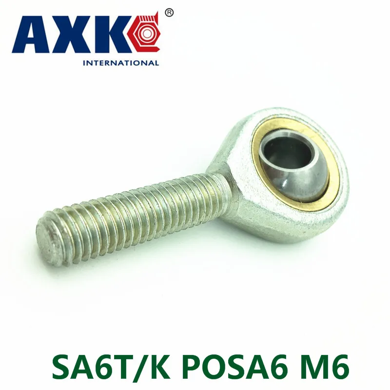 

Axk 10pcs/lot 6mm Male Right Hand Thread Rod End Joint Bearing Metric Thread M6x1.0mm Sa6t/k Posa6 M6