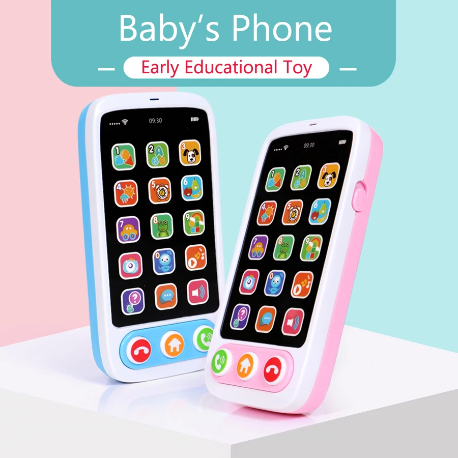 Baby's Early Educational Multifunction Touch Phone Toy Learning Digital Animal Piano and Letter with Light For Kids Toys Gift