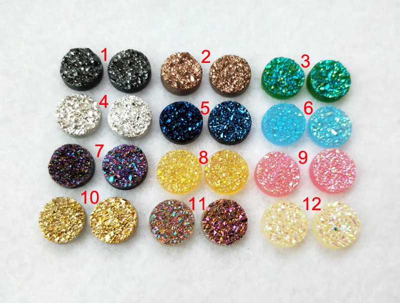 

10pcs Mix Color Cotton Adjustable hand Chain Bracelet,Natural druse geode Quartz Titanium Stone charm connector Bracelets BG175