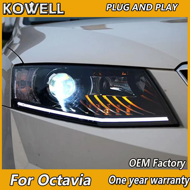 Автомобильный Стайлинг KOWELL для Skoda Octavia фары 2014 2017 новинка светодиодный фонарь DRL