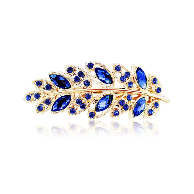 VVTS Женщины Зажим Для Волос Мода Листьев Кристалл Rhinestone Заколки Шпильки Hairband