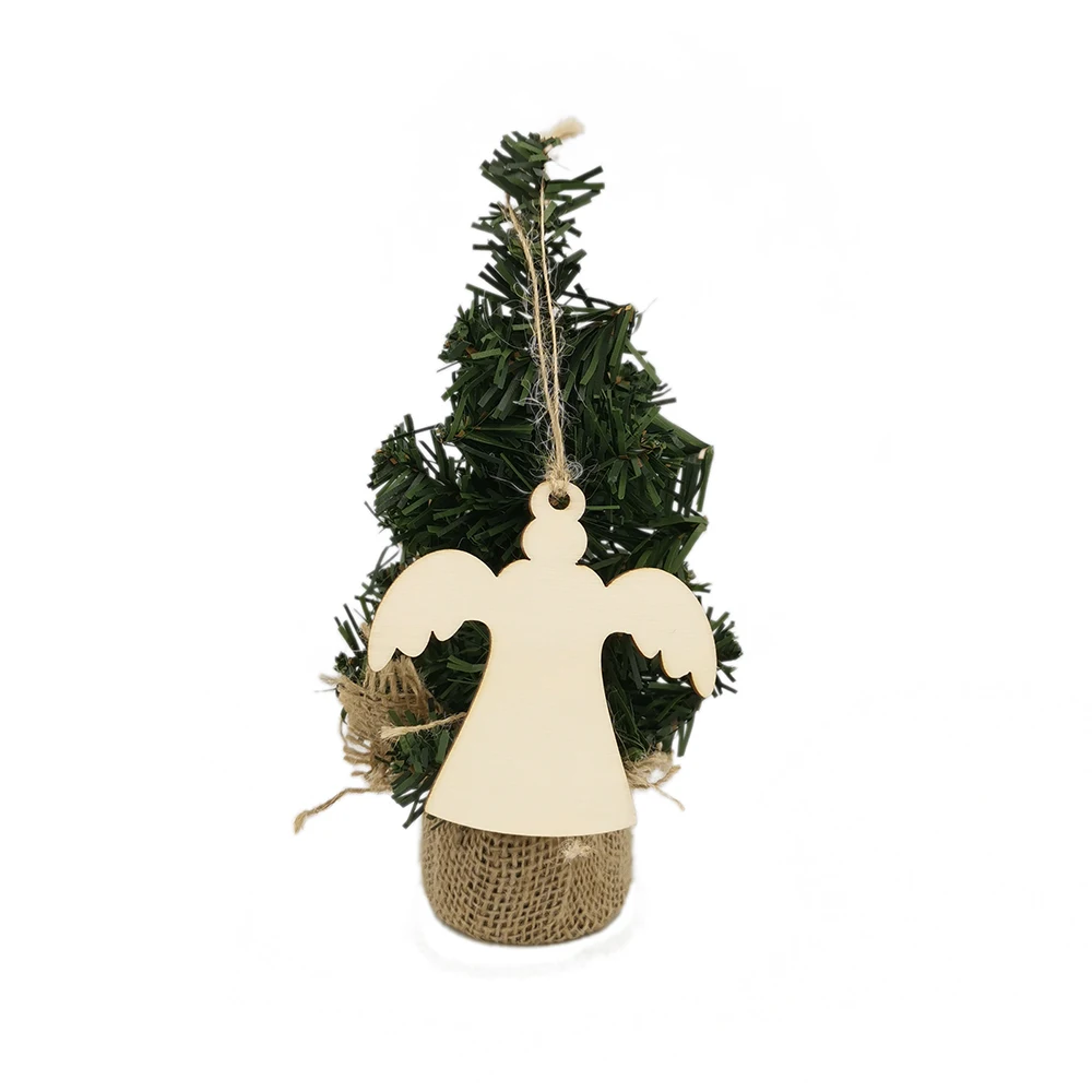 

10pcs DIY Angel Wood Slices with 10pcs Twines Natural Unfinished Christmas Wooden Angel Crafts for Christmas Ornaments