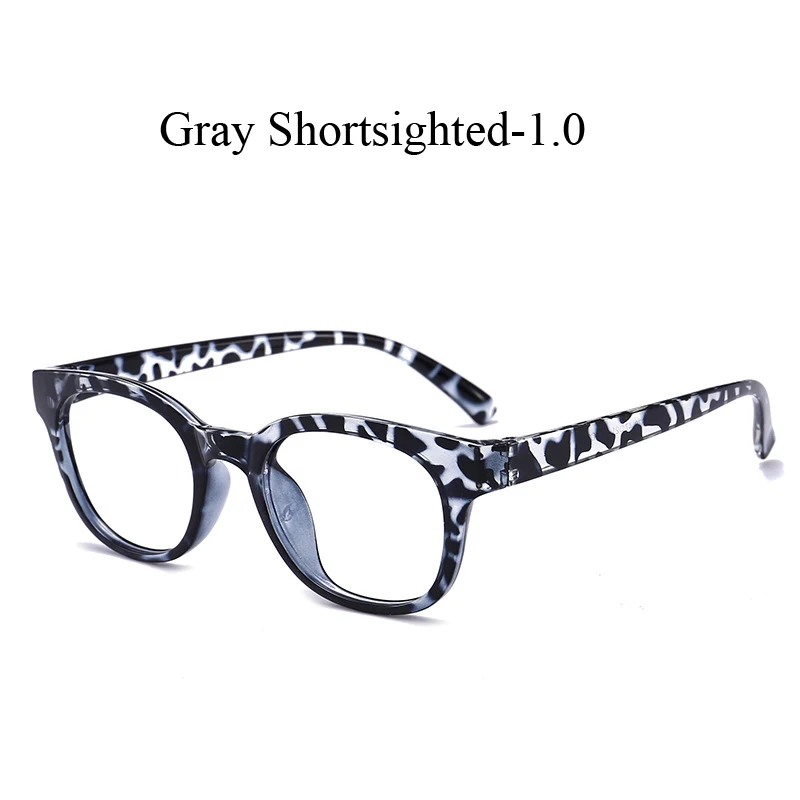 gray myopia 1.0 Zilead ультралегкое TR90 круглое готовое стекло для близорукости для женщин и мужчин близорукое с диоптрией-1.0to-4,0 - Цвет оправы: gray myopia 1.0