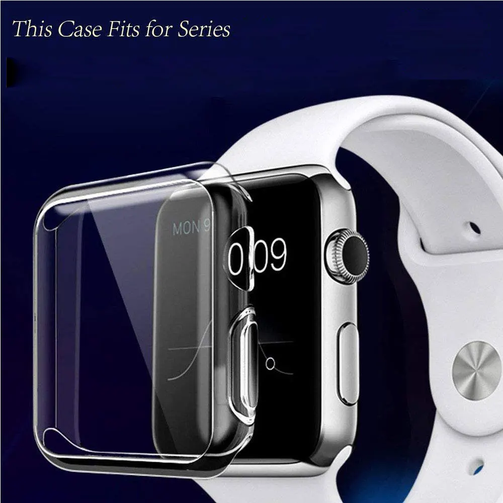 Чехол Ascromy для Apple Watch Series 4 силиконовый мягкий тонкий защитный экран чехол с