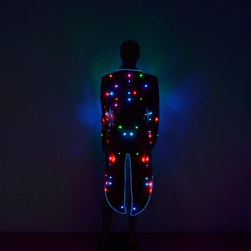 Светящиеся костюмы со светодиодной подсветкой для мужчин одежда карнавала бала