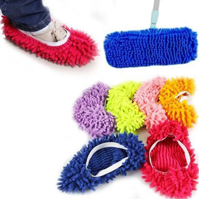 Floor Dust Cleaning Slipper Lazy Shoes Cover Mop Cleaner Multifunction Home Cloth Clean Microfiber Mophead Overshoes | Дом и сад