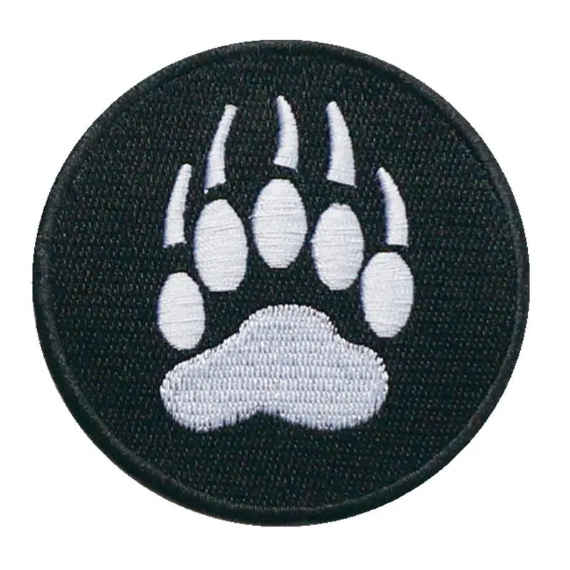 Черные вышитые Пришивные нашивки 8 см значки с надписью Медведь чудовище для