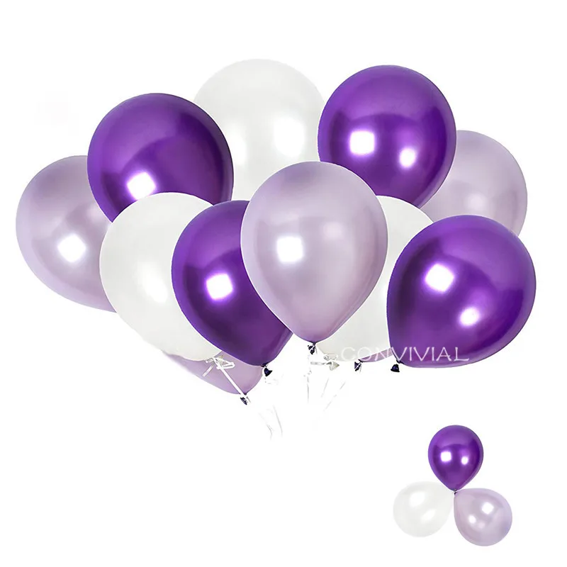 Purple Violet 12 шт Розовый Белый прозрачные воздушные шары Латекс Гелий Happy День рождения наборы; детский душ свадебные декоративные шарики события - Цвет: Purple Violet