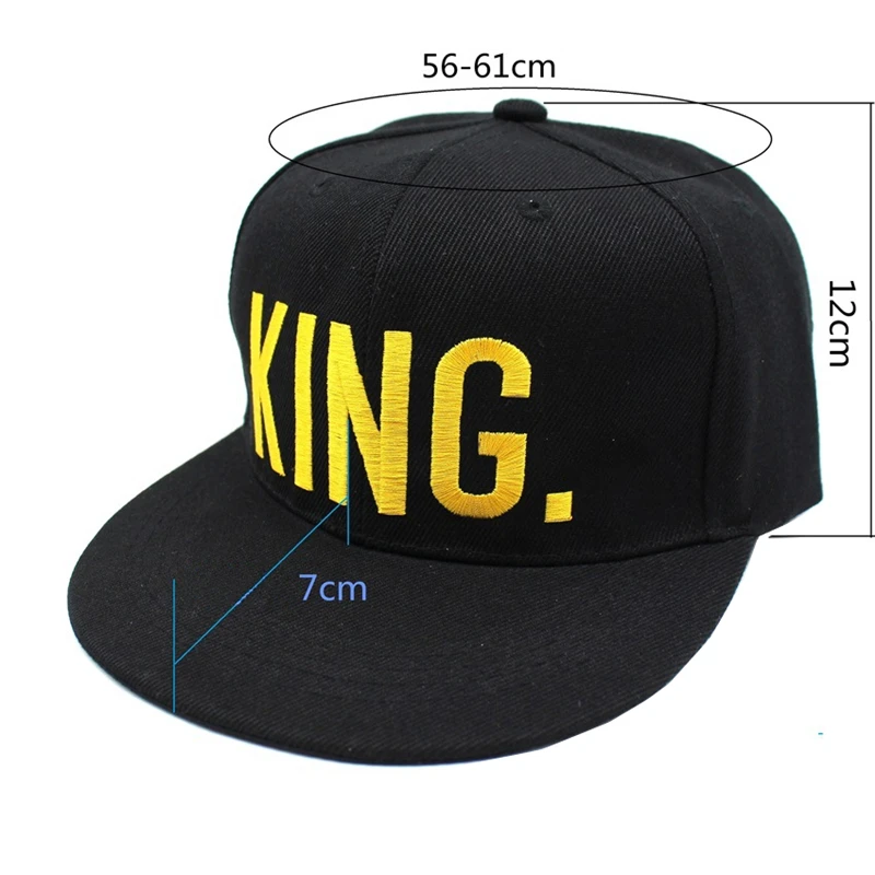 XFVSWUNHI 1 шт. Король Королева вышивка Snapback шапки любовник мужчины женщины бейсболка