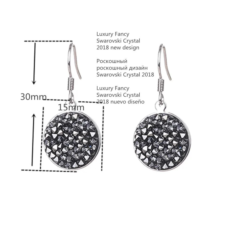 MS betti новое поступление круглые серьги drusy для женщин кристаллы от SWAROVSKI дешевая цена торговля