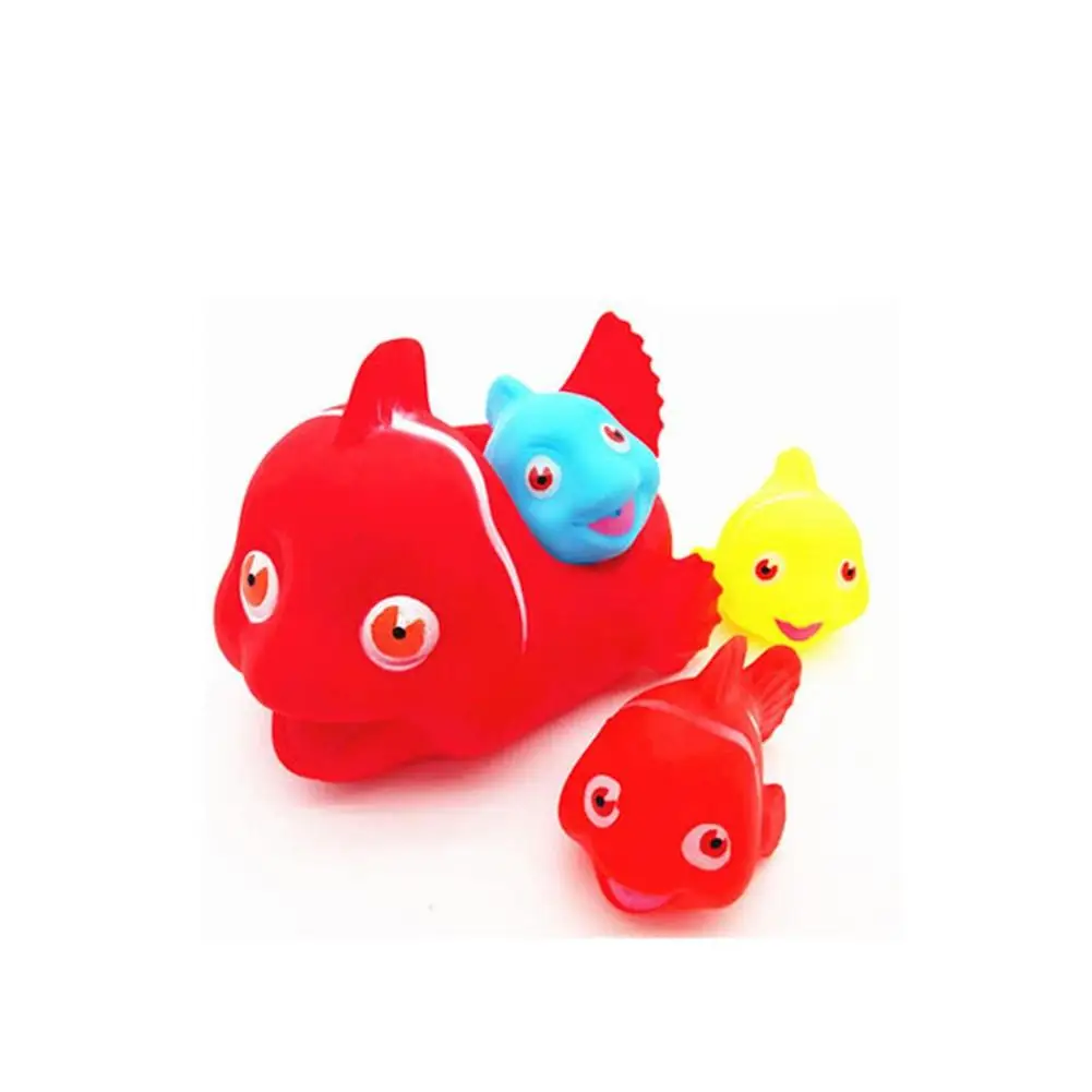 Детские милые животные Мумия и 3 ребенка пищащие плавающие ванны игровой набор