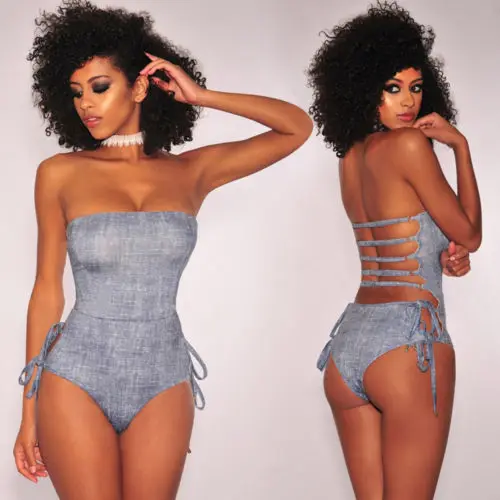 Сексуальные женские летние цельные бандажные бикини Монокини Купальник Одежда