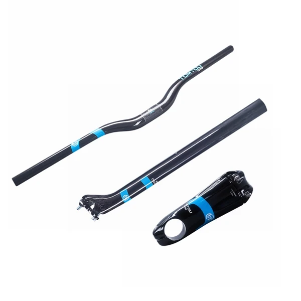 Rise Handlebar Sets TOMTOU углеродный руль набор Mtb велосипедный Руль+ подседельный штырь 20 мм Setback+ ствол 10 градусов горный велосипед запчасти синий-TC3T17 - Цвет: Rise Handlebar Sets