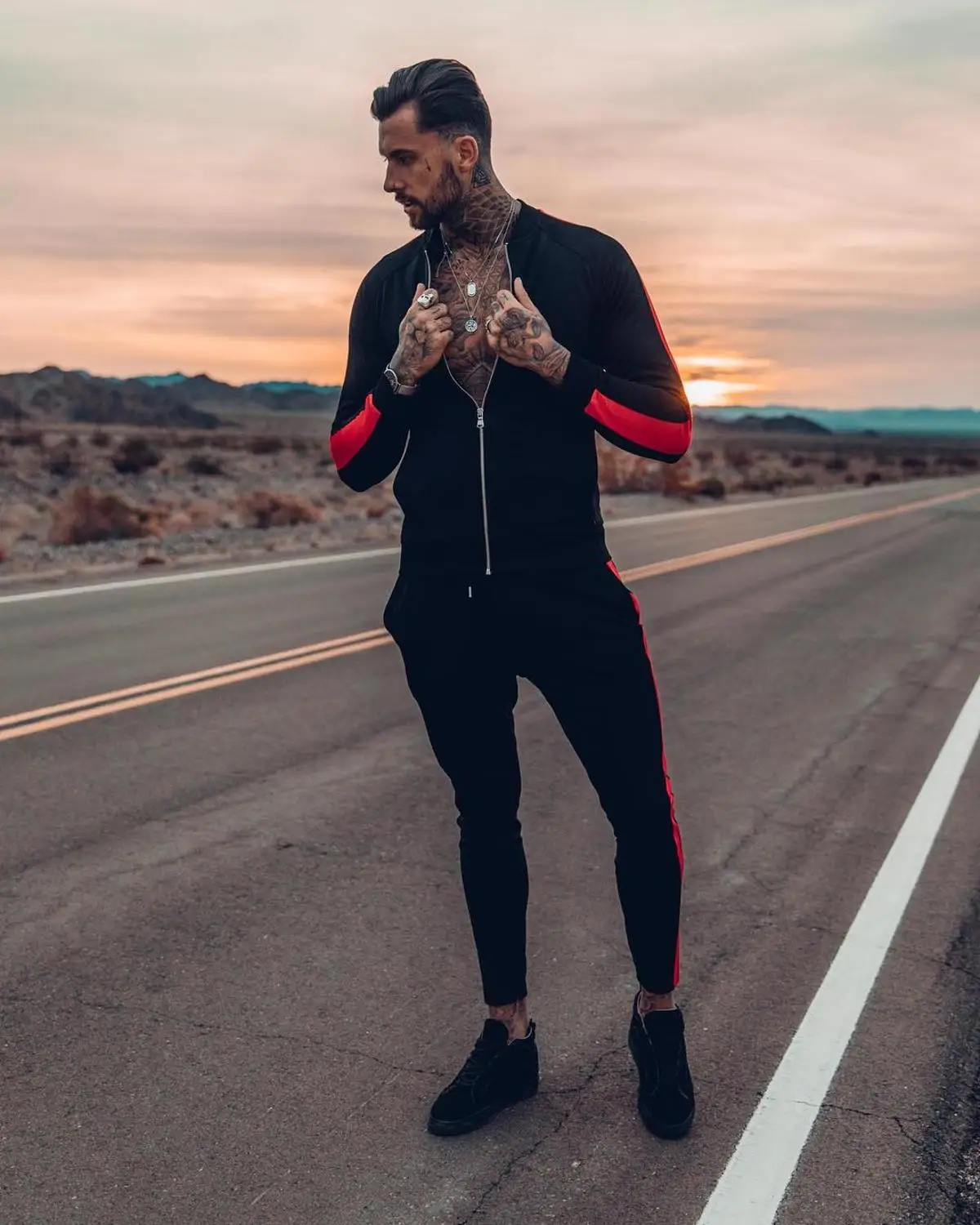 Sweatshirt pants Брендовые новые мужские комплекты, модный осенний весенний спортивный костюм, толстовка+ спортивные штаны, Мужская одежда, комплекты из 2 предметов, тонкий спортивный костюм - Цвет: Sweatshirt pants