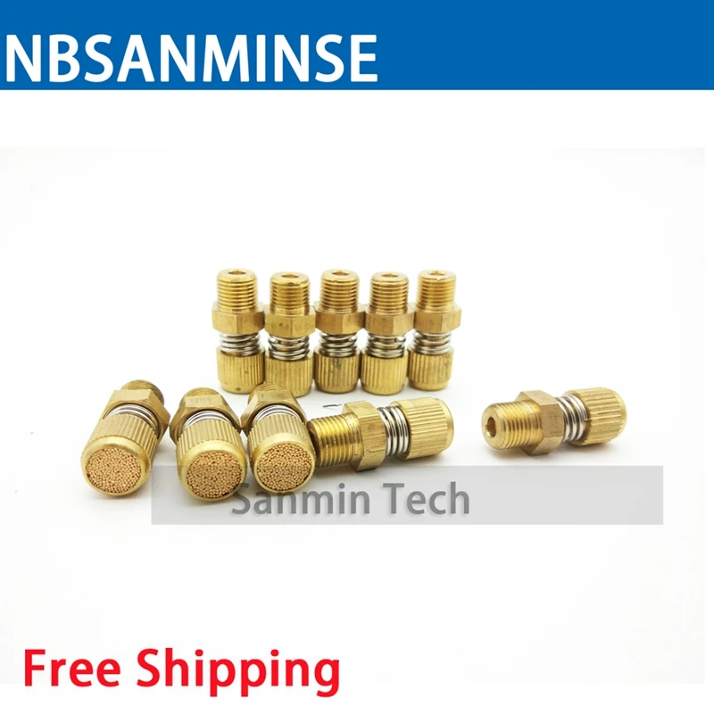 NBSANMINSE 10 шт./лот SD 1 Пневматический Глушитель латунный глушитель бар выхлопной