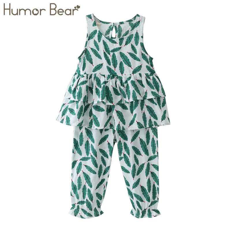Humor Bear/Коллекция года; модные комплекты для девочек; Новая модная детская одежда; комплекты для маленьких девочек с рисунком листьев; Одежда для девочек; детская одежда