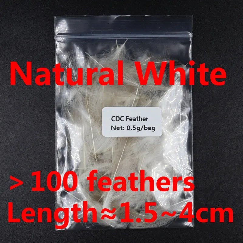 Natural white 1 bag Wifreo 0,5 г/пакет более 100 шт натуральный цвет CDC перо утка Cul De Canard сухой мухобойка материал - Цвет: Natural white 1 bag