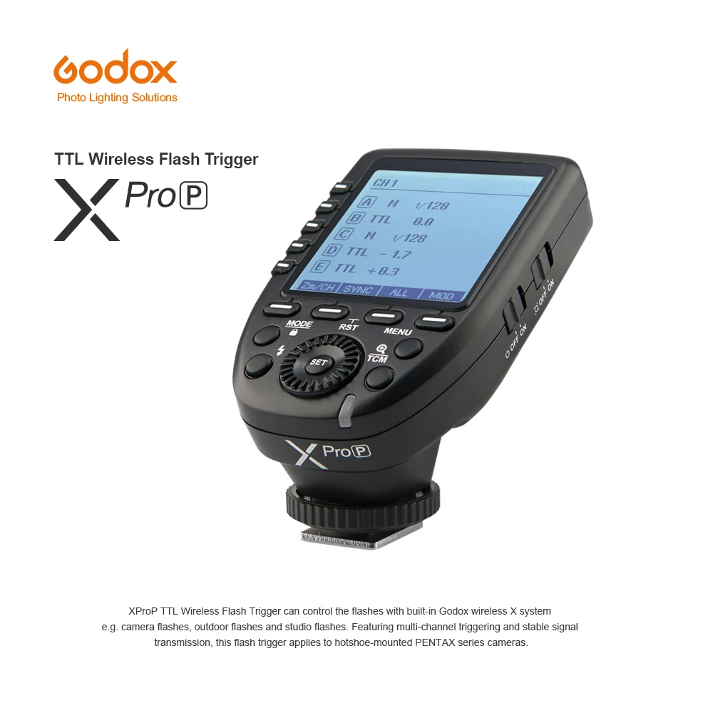 Godox xprop 2,4G Беспроводной вспышек с триггерным управлением ttl автовспышка 1/8000 s HSS с большой Дисплей для PENTAX K-1/645Z/K70/K50