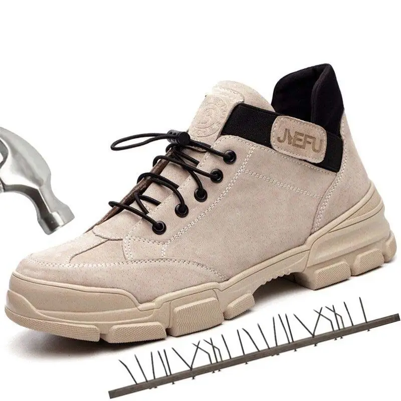 

2019 Men Steel Toe Boots Casual Outdoor Sneakers Labor Insurance Puncture Proof Anti-slip Construction Work Safety Shoes For Men