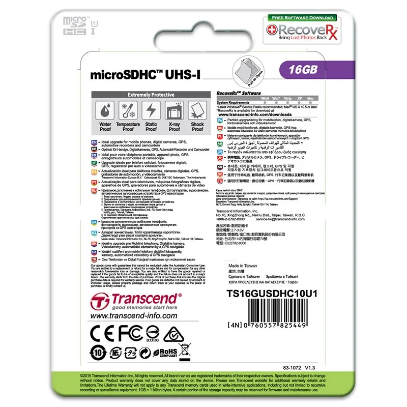 Transcend высокоскоростной Micro sd карта 600X32 ГБ 16 MicroSDHC Памяти 90 МБ/С. Class10 UHS-I карты