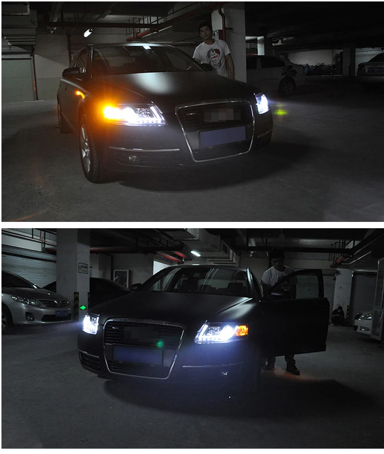 Для Audi A6 C5 фары 2005-2012 A6 светодиодный фары DRL Объектив двойной луч HID комплект ксеноновые Биксеноновые линзы автомобильный Стайлинг