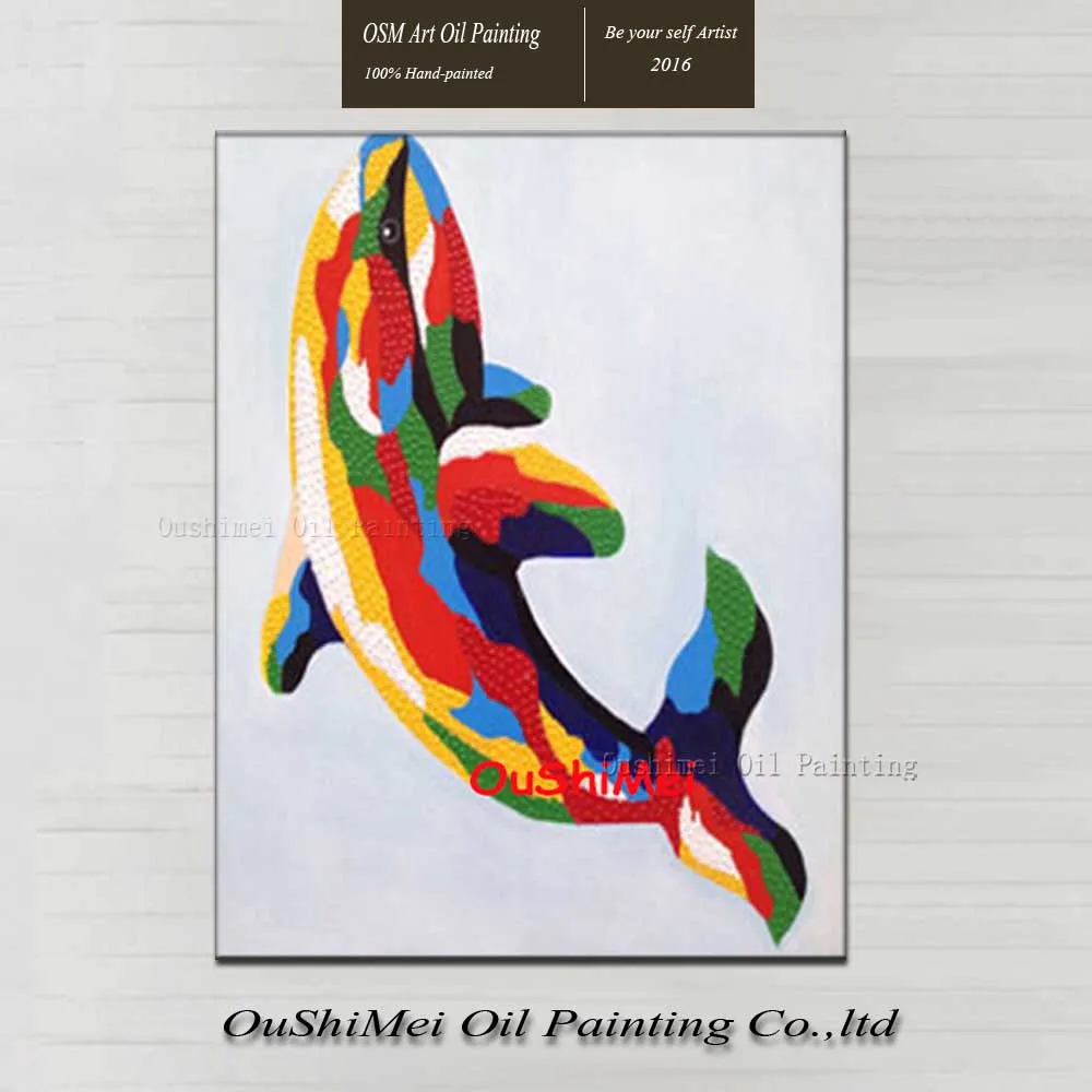 Ручная роспись дельфинов абстрактные настенные картины для гостиной Декор