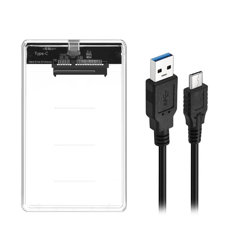 Новое поступление чехол для жесткого диска 2,5 дюймов SATA на USB 3,0 SSD адаптер для SSD 1 ТБ 2 ТБ type C коробка для жесткого диска внешний корпус для жесткого диска