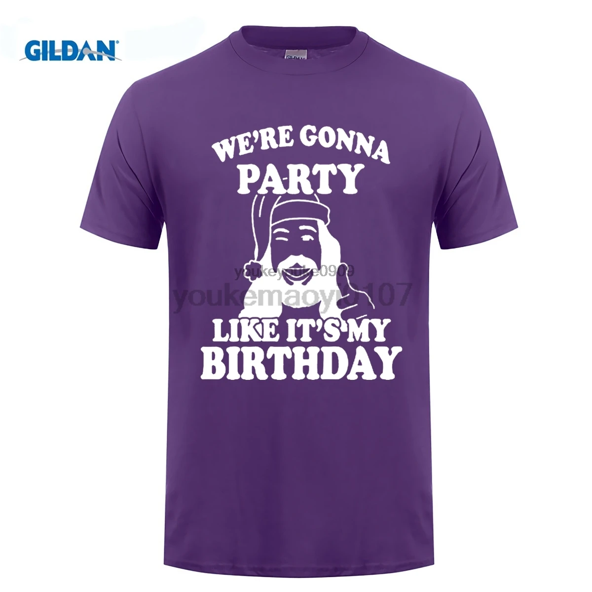 GILDAN Jesus Party Like It's My Birthday New Funny Christmas Costume Santa T-Shirt Print T Shirt | Мужская одежда