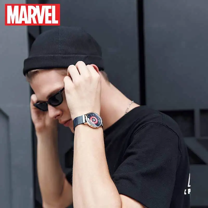 Мужские часы MARVEL роскошные Капитан Америка мужские для мальчиков модные