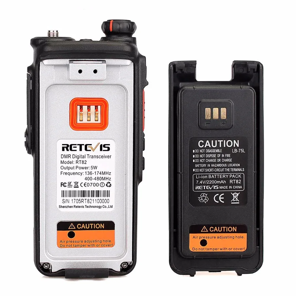 Двухдиапазонная цифровая рация DMR 2 шт. Retevis RT82 GPS DCDM TDMA IP67 водонепроницаемый