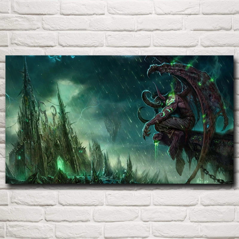 Постеры и принты для игры foocome World of WoW домашний декор гостиной шелковое искусство