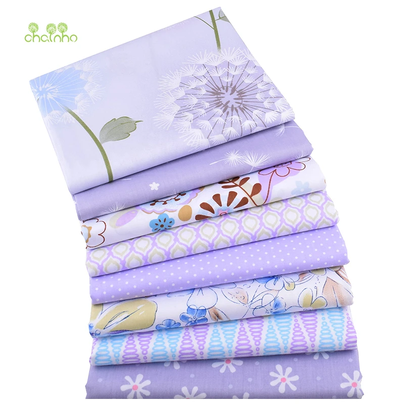 

Chainho,Purple Floral Print Twill Cotton Fabric,For DIY Quilting Sewing/Tissue Of Baby&Child/Sheet,Pillow Material,Half Meter