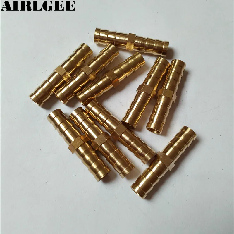 10pcs Brass 8mm OD Equal Straight Barb Fitting Adapter for Pneumatic Air Hose Connectors | Parts