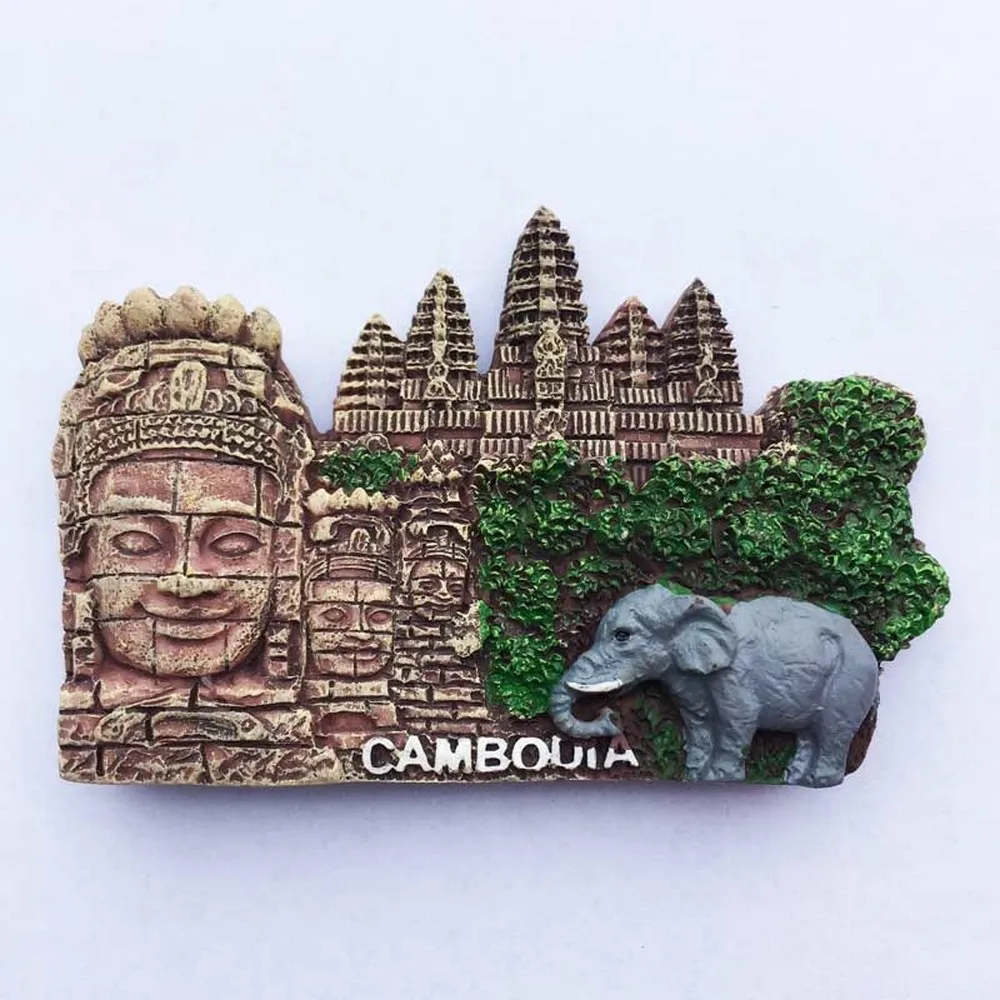 

New Angkor Cambodia Khmer Smile Elephant Fridge Magnet Traval Souvenir Refrigerator Magnetic Stickers Home Decor