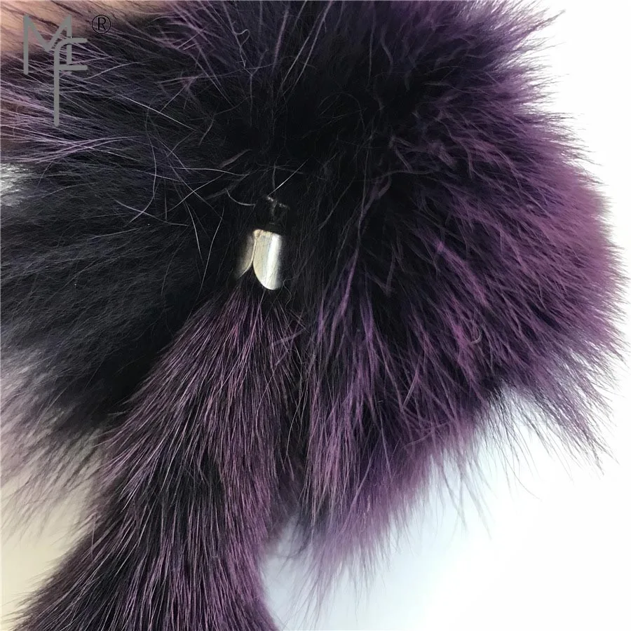 Magicfur-брелок из натурального Лисьего меха лисьего хвост помпон фиолетового цвета - Фото №1
