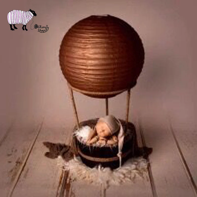 Фон для фотосъемки новорожденных детей с изображением воздушных шаров реквизит