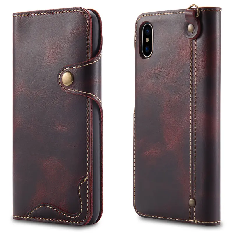 luxury real genuine leather case for iphone 11 12 pro max x xs xr 7 plus 8 plus handbag retro wallet cover for iphone 13 pro max free global shipping