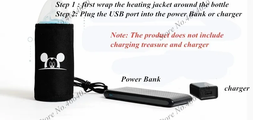 Дисней Usb Отопление пеленки сумка для малышей мама пеленки рюкзак мультфильм дорожная сумка большой емкости детские подгузники для беременных - Цвет: USB Heater