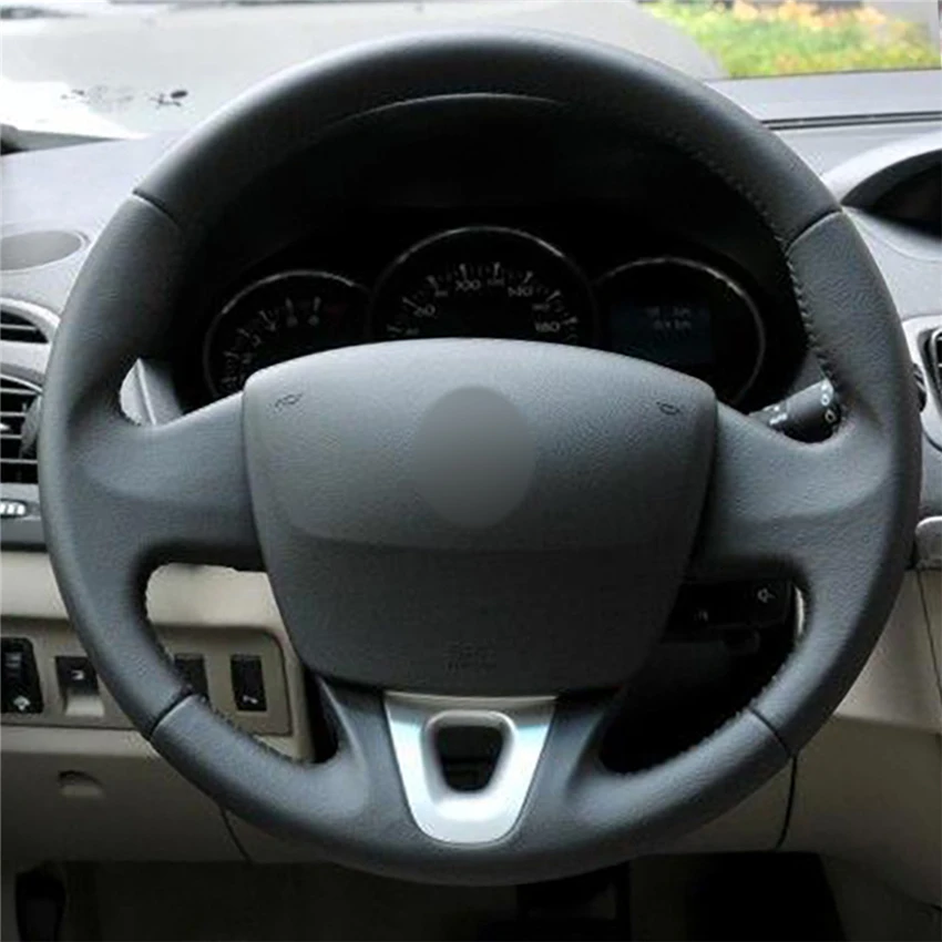 MEWANT черная искусственная кожа чехол на руль для Renault Megane 2008- Fluence(ZE) 2010- Kangoo(ZE