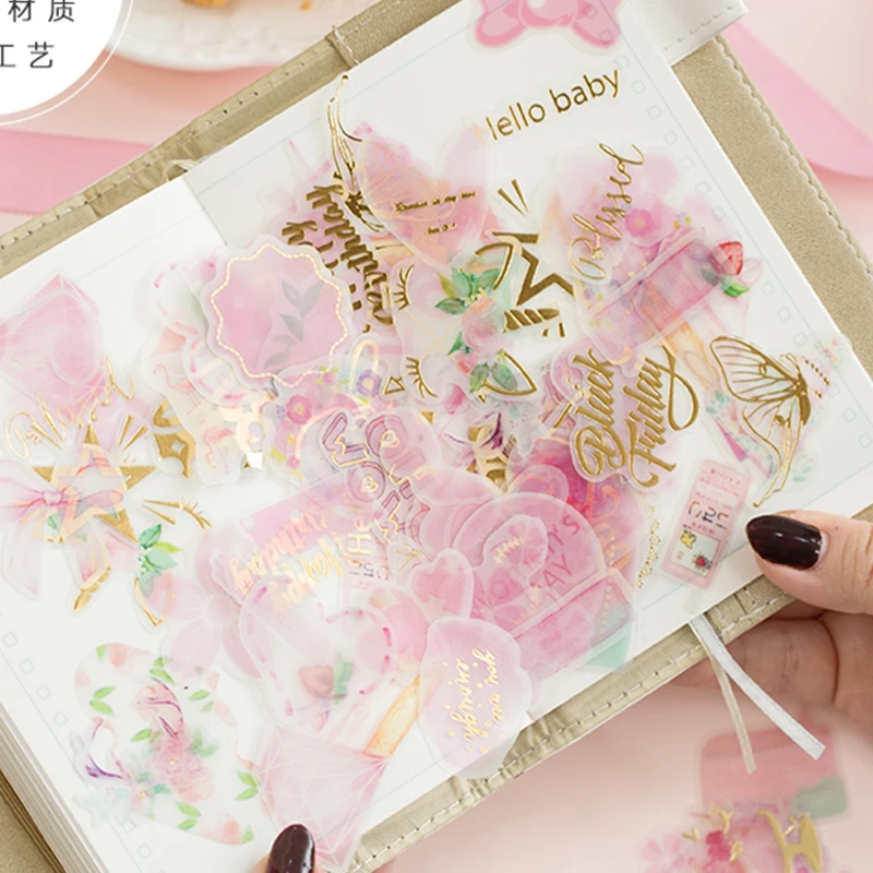100 шт./лот Yuxian красивая розовая растительная бумажная наклейка kawaii украшение DIY альбом дневник в стиле скрапбукинг этикетка наклейки канцелярские товары