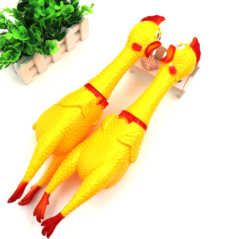 Забавные Push Кричащие мини резиновая курица игрушечные лошадки для детей и