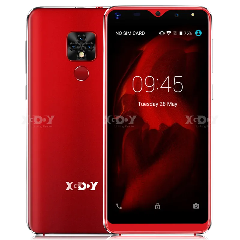 Красный Xgody mate 20 мини мобильный телефон Android 9,0 2500 мАч мобильный телефон четырехъядерный 1 Гб+ 16 Гб 5,5 дюймов 18:9 экран Двойная камера 3g смартфон - Цвет: Красный